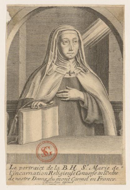 Marie de l'Incarnation, burin  A. Boudan. 17e